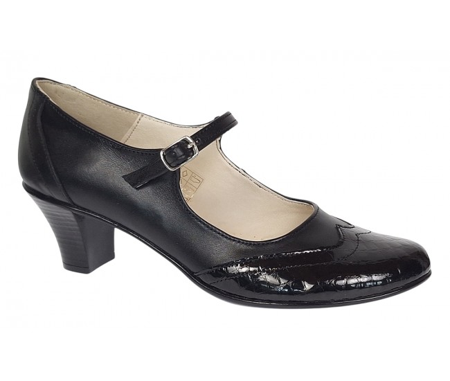 Pantofi dama eleganti din piele naturala cu toc 5cm sau 7cm - P104NLCRT5