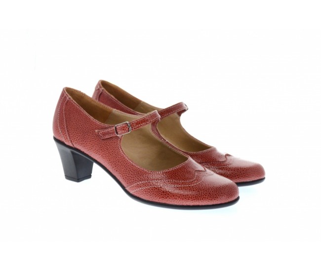 Pantofi dama eleganti piele cu toc mic, comozi P104POR BravoShop.ro