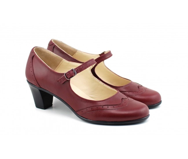 Oferta marimea 40 - Pantofi dama, visinii, eleganti, din piele naturala - LP104VIS