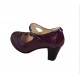 Pantofi dama visinii, eleganti, din piele naturala TOC 7cm - P104VIS7