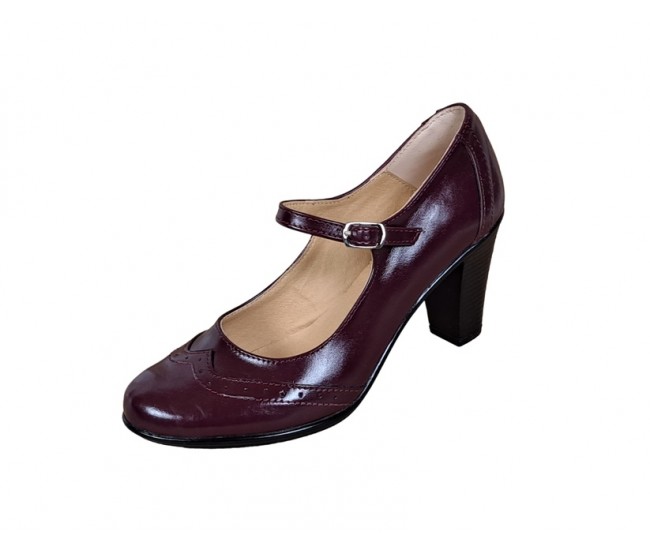 Pantofi dama visinii, eleganti, din piele naturala TOC 7cm - P104VIS7
