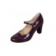 Pantofi dama visinii, eleganti, din piele naturala TOC 7cm - P104VIS7