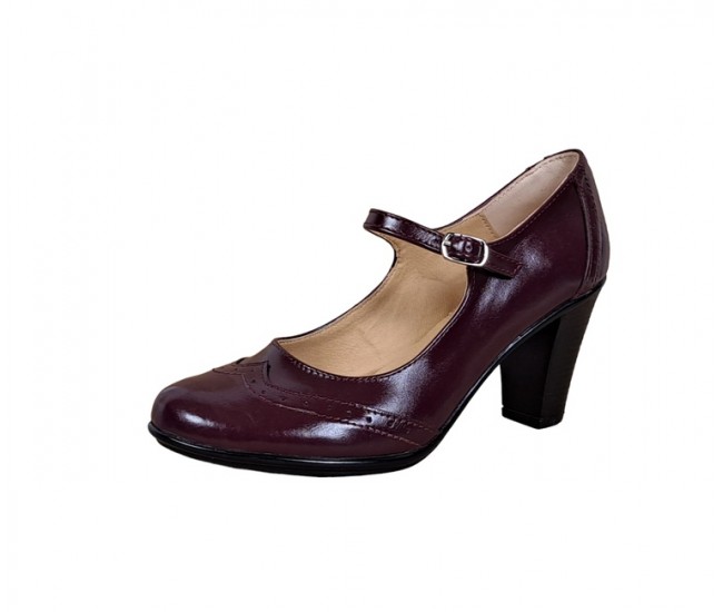 Pantofi dama visinii, eleganti, din piele naturala TOC 7cm - P104VIS7