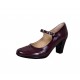 Pantofi dama visinii, eleganti, din piele naturala TOC 7cm - P104VIS7