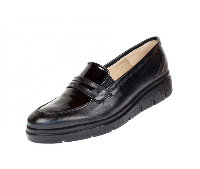 Pantofi dama casual din piele naturala, platforme 3 cm pentru confort, P105NBLN