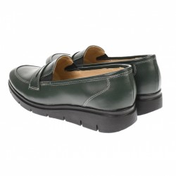 Pantofi dama, casual, din piele naturala, verde, foarte comozi - P105VBOX   Pantofi dama, casual, din piele naturala, verde, foarte comozi - P105VBOX