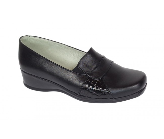 Pantofi dama casual din piele naturala - Model Negru P10NBOXLCR