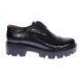Pantofi dama casual din piele naturala, platforme inalte, Negru - P11N