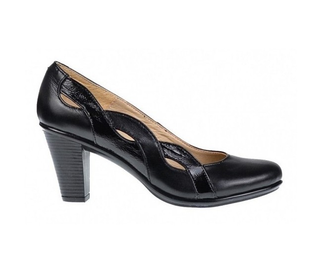 Marimea 37 Pantofi dama din piele naturala, negri eleganti P134233NLAC
