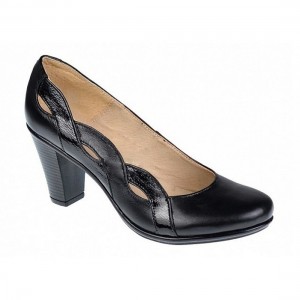 Marimea 37 Pantofi dama din piele naturala, negri eleganti P134233NLAC