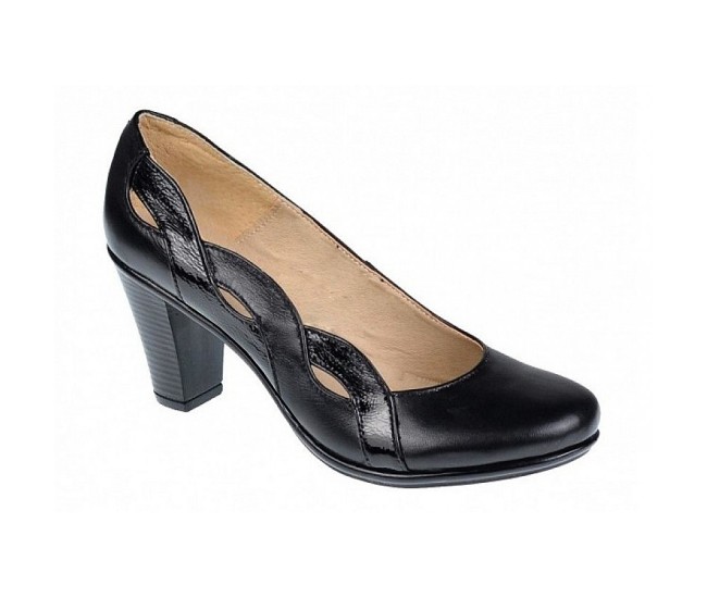 Marimea 37 Pantofi dama din piele naturala, negri eleganti P134233NLAC