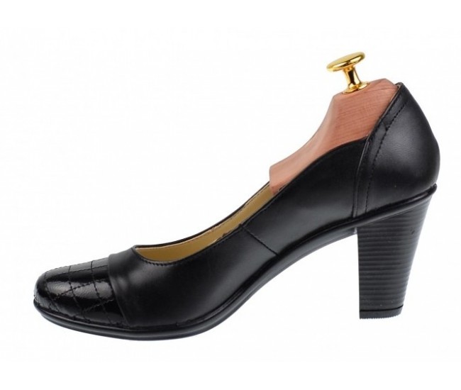 Marimea 38 Pantofi dama eleganti din piele naturala cu varf lacuit, croco, toc 7cm P13423LACN