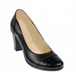 Marimea 38 Pantofi dama eleganti din piele naturala cu varf lacuit, croco, toc 7cm P13423LACN