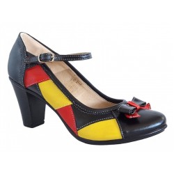 Marimea 36 Pantofi dama din piele naturala, toc de 7cm - P13423NRG