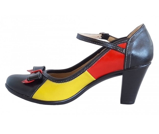 Marimea 36 Pantofi dama din piele naturala, toc de 7cm - P13423NRG