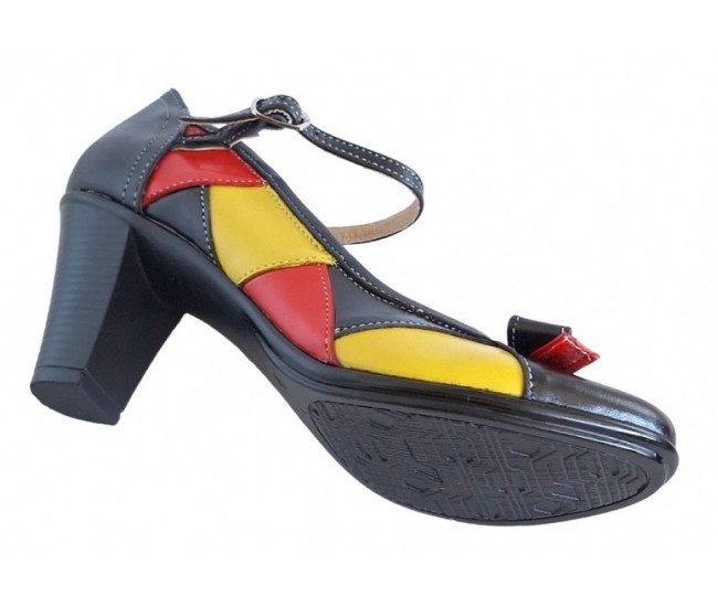 Marimea 36 Pantofi dama din piele naturala, toc de 7cm - P13423NRG