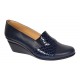 Pantofi dama din piele naturala box si croco lac - Model Bleumarin P14BLCR