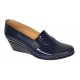 Pantofi dama din piele naturala box si croco lac - Model Bleumarin P14BLCR
