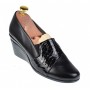 Pantofi dama din piele naturala box si croco lac cu platforme