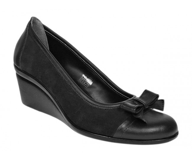 Pantofi dama negri casual din piele naturala intoarsa velur P1761NVEL