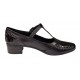 Pantofi dama cu bareta pentru dans Negru din piele naturala Croco P18CTCRN
