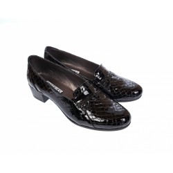 Pantofi dama, din piele naturala, croco lac, cu toc de 5cm, P18NCR Pantofi dama, din piele naturala, croco lac, cu toc de 5cm, P18NCR