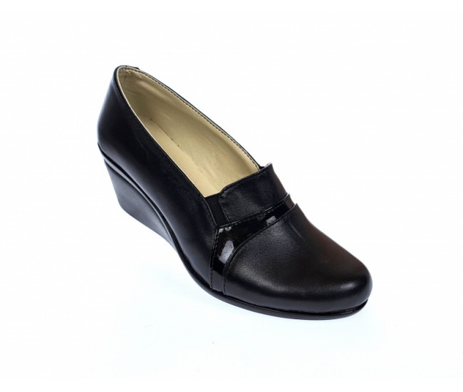 Pantofi dama, din piele naturala, cu platforme de 5cm, P24NBOX
