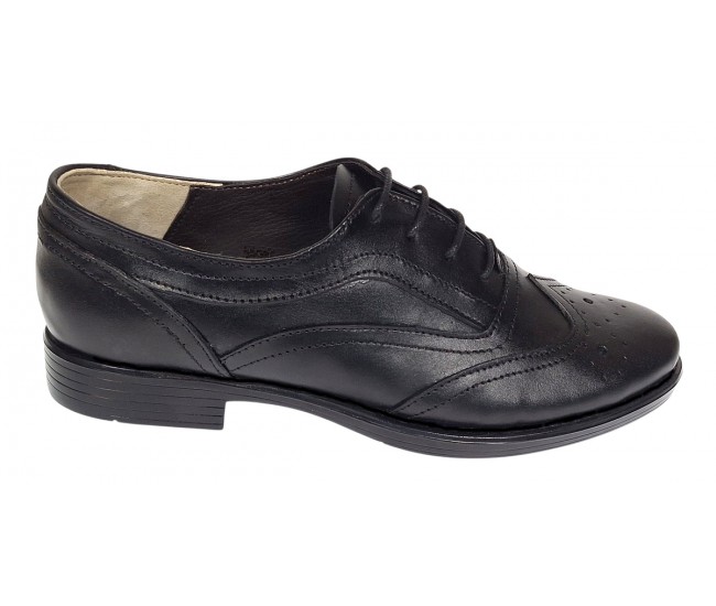 Pantofi dama casual din piele naturala de culoare neagra - P29NBOX