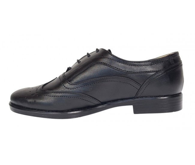 Pantofi dama casual din piele naturala de culoare neagra - P29NBOX