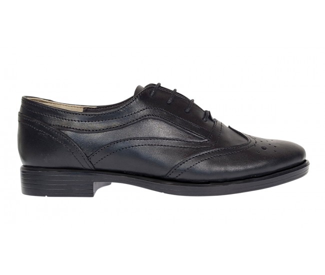 Pantofi dama casual din piele naturala de culoare neagra - P29NBOX