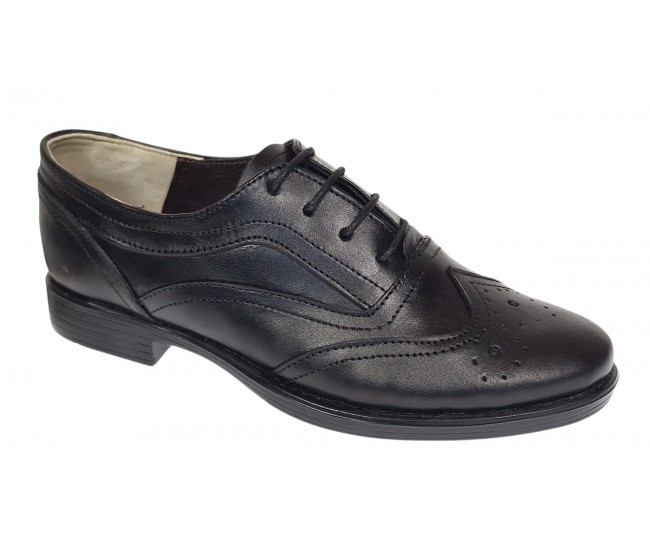 Pantofi dama casual din piele naturala de culoare neagra - P29NBOX