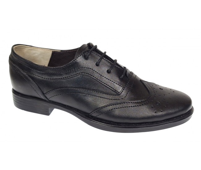 Pantofi dama casual din piele naturala de culoare neagra - P29NBOX