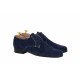 Pantofi barbati eleganti din piele naturala bleumarin P34BLMVEL