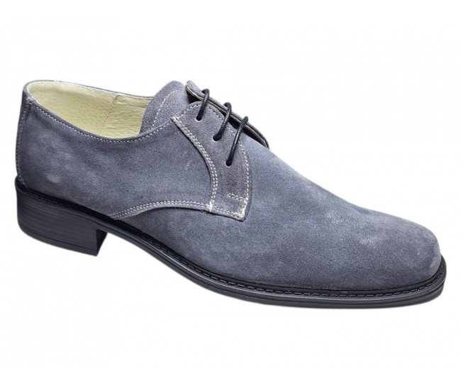 Pantofi barbati gri eleganti din piele naturala intoarsa velur P34GRIVEL