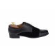 Pantofi barbati eleganti din piele naturala combinata, culoare neagra, P34N2N