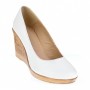 Pantofi dama casual din piele naturala alba cu platforma de 7 cm - MARA P3550ALB