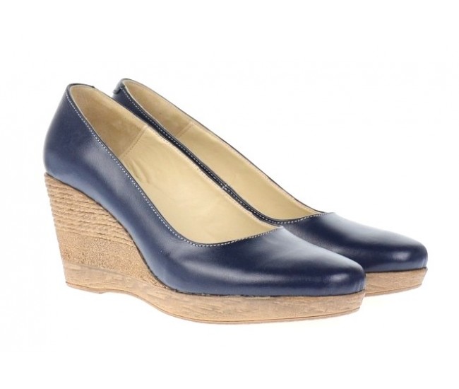 Pantofi dama casual din piele naturala cu platforma de 7 cm Mara - P3550BL