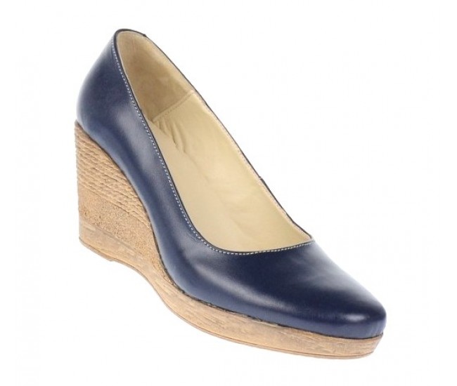 Pantofi dama casual din piele naturala cu platforma de 7 cm Mara - P3550BL