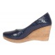 Pantofi dama casual din piele naturala platforme de 7 cm Mara Bleumarin - P3550BLCR