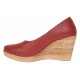 Pantofi dama casual din piele naturala maro coniac cu platforme de 7 cm P3550CON