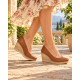 Pantofi damă coniac din piele naturală cu platformă de 7 cm P3550CON