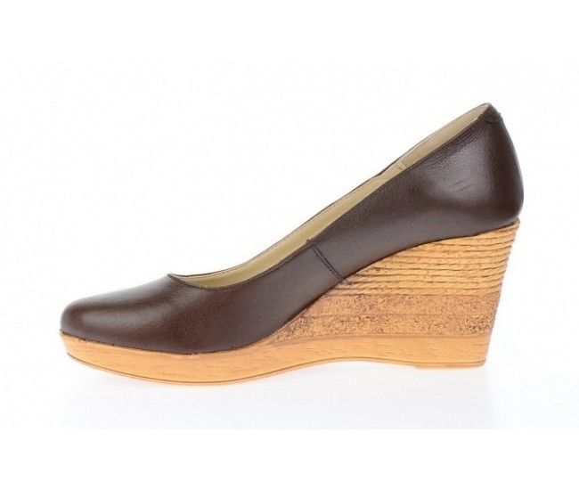 Pantofi dama casual din piele naturala box , cu platforma de 7 cm - MARA ROSU P3550M