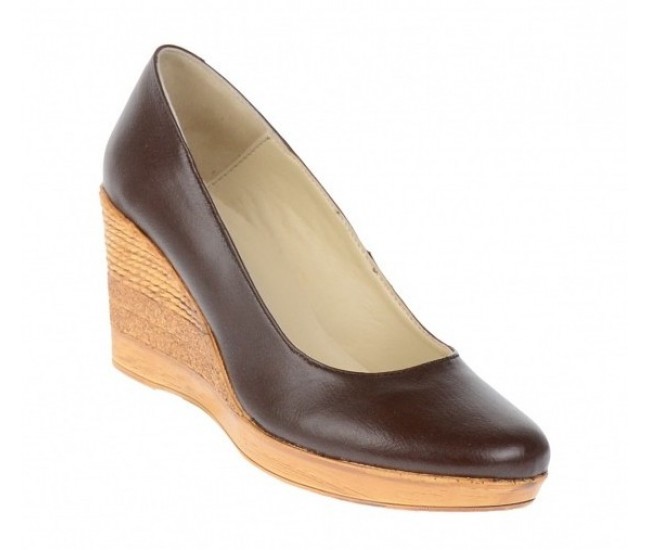 Pantofi dama casual din piele naturala box , cu platforma de 7 cm - MARA ROSU P3550M