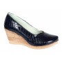 Pantofi dama casual din piele naturala platforme de 7 cm Mara Negru - P3550NCR