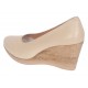 Pantofi dama casual din piele naturala Nude cu talpa tip pana P3550ND