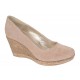 Pantofi dama casual din piele naturala intoarsa bej, platforme de 7 cm - MARA P3550VB