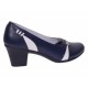 Pantofi dama eleganti piele naturala Mara Bleumarin - Alb P36BLA