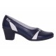 Pantofi dama eleganti piele naturala Mara Bleumarin - Alb P36BLA