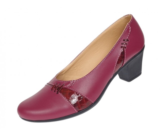 Pantofi dama eleganti piele naturala grena P36XGR
