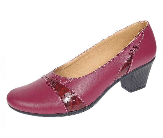 Pantofi dama eleganti piele naturala grena P36XGR